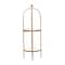 Gold Metal Glam Standing Mirror Shelves, 46" x 16" x 18"